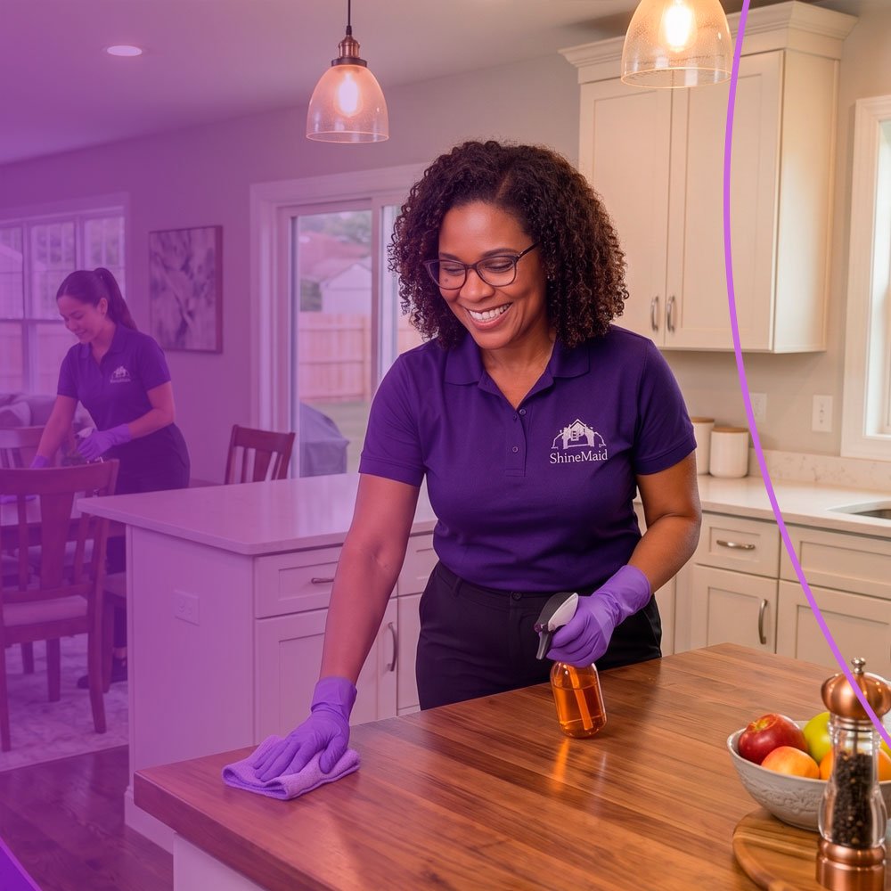 Cleaning professional maintaining a Jacksonville home on a recurring schedule